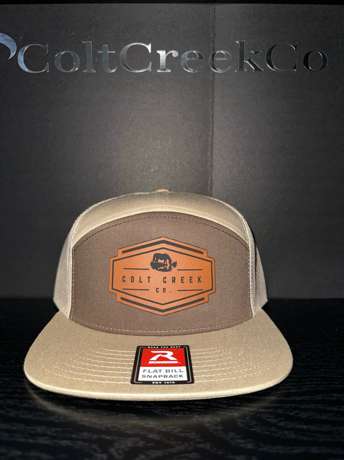 OG Colt Creek Co. Khaki Leather Patch Flat Bill