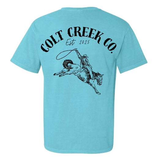 Buckin' Bronco Colt Creek Co. Pocket Tee