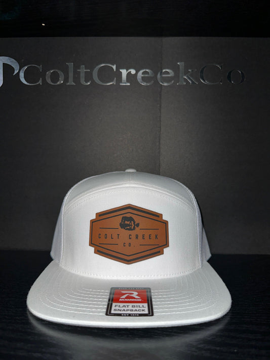OG Colt Creek Co. White Leather Patch Flat Bill