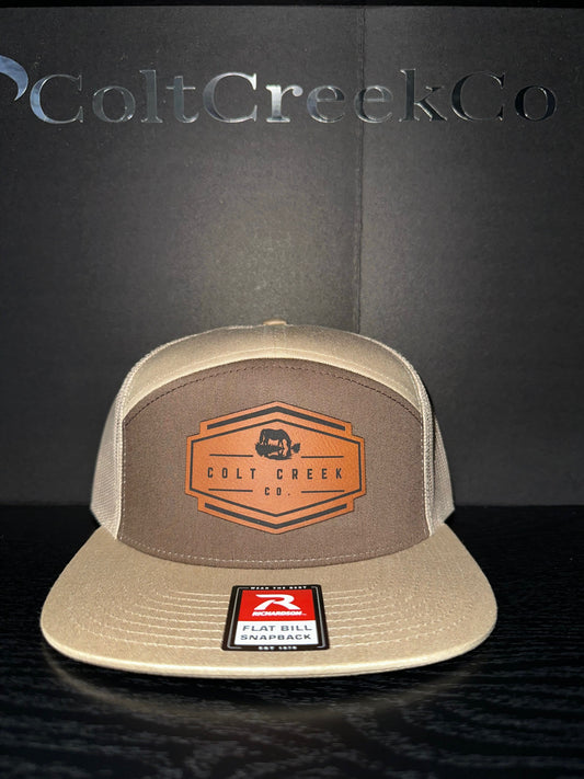 OG Colt Creek Co. Khaki Leather Patch Flat Bill