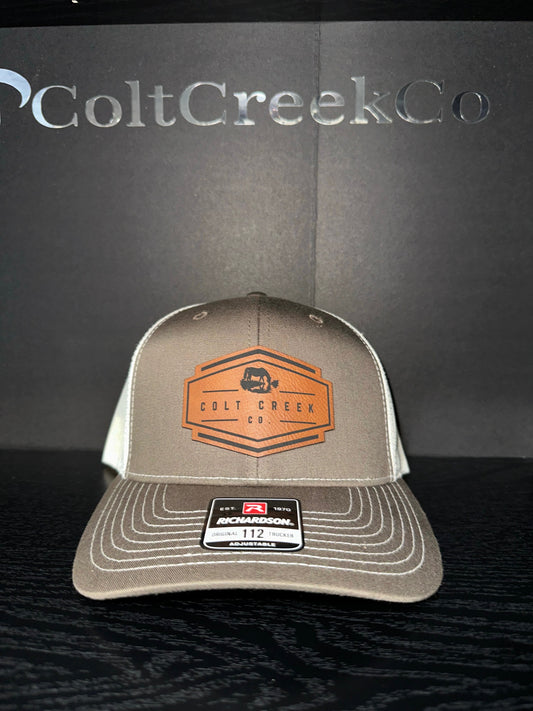 OG Colt Creek Co. Khaki Leather Patch Trucker